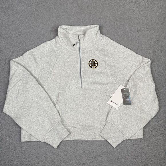 Boston Bruins Sweater Womens XL/2XL Gray Lululemon NHL Scuba Funnel Neck Top NWT - Picture 1 of 14